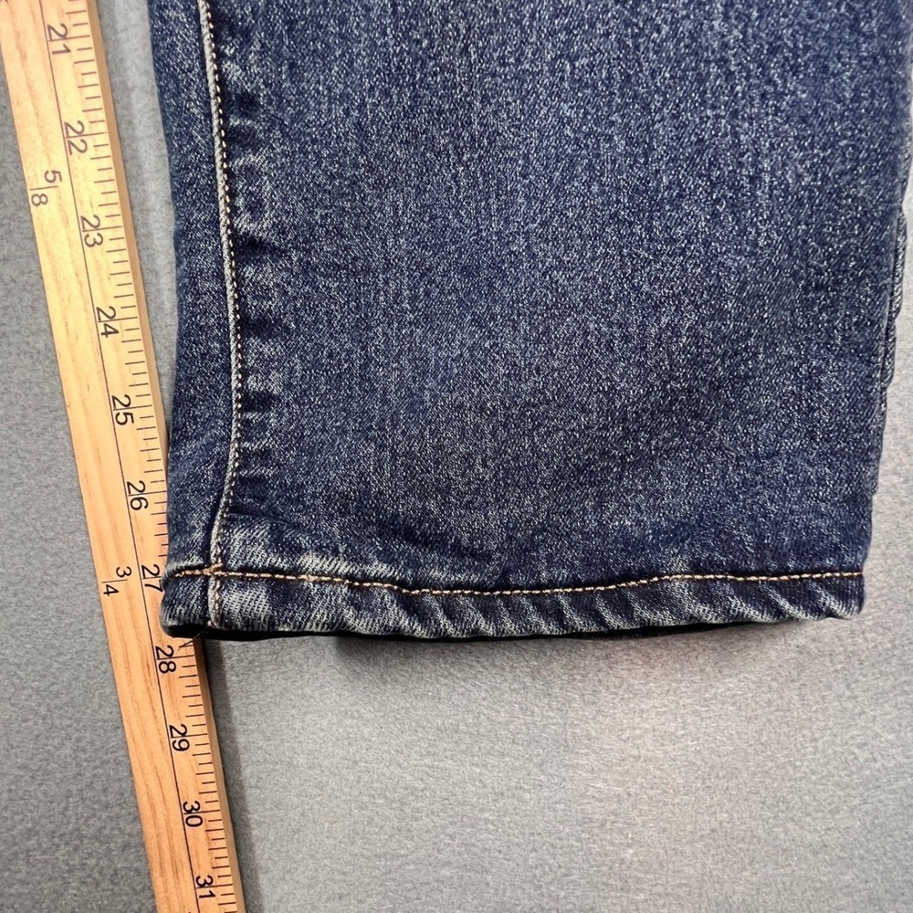 Lands End Blue Flannel Lined Traditional Fit Denim Jeans Mens 32x29 - Picture 4 of 10